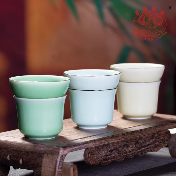 厂家直销 龙泉青瓷功夫茶具过滤茶漏茶托 陶瓷茶具配件滤茶器批发