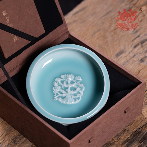 龙泉青瓷纯手工茶洗家用陶瓷水盂大号高档功夫茶具茶道配件笔洗缸