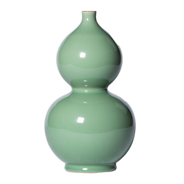 龙泉青瓷仿古纯手工花瓶新中式葫芦插花器陶瓷家居客厅装饰品摆件