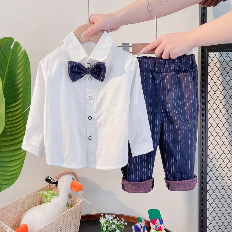 定制children Suit春秋款男宝宝绅士中小童马甲衬衣长裤西服套装