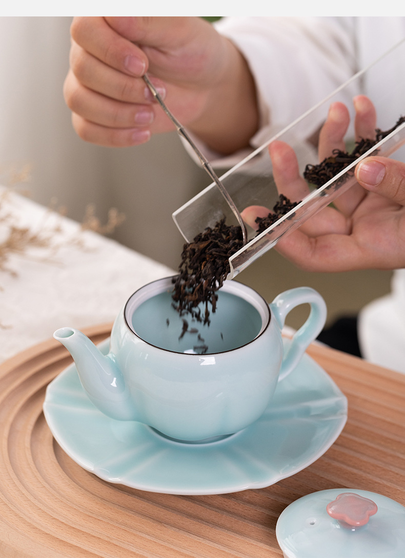 龙泉青瓷下午茶咖啡壶欧英式红茶壶家用功夫过滤壶陶瓷高档泡茶器