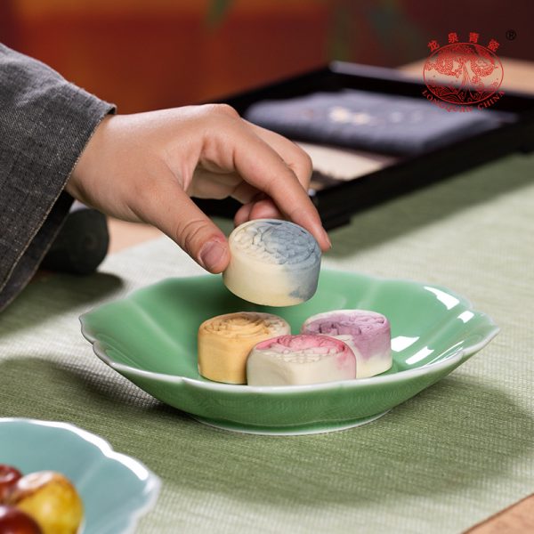 龙泉青瓷菜盘8英寸果盘碟点心盘子家用陶瓷餐具酒店中式7平盘logo