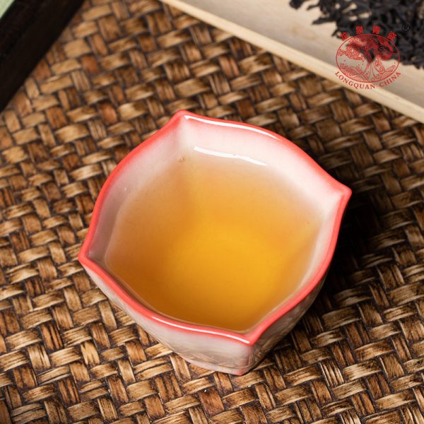 龙泉青瓷 红胎猪油冻主人杯品茗杯单杯 陶瓷开片可养功夫茶具茶碗