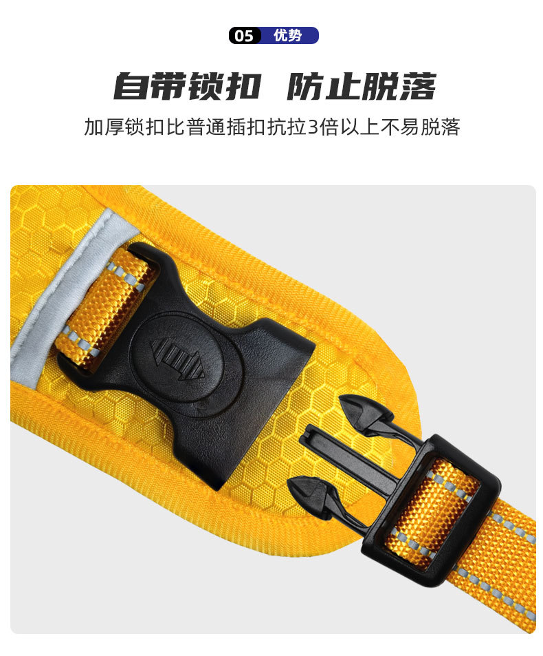宠物项圈胸背带防冲爆，宠物舒适，编有反光条夜间出行安全显眼