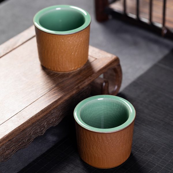 龙泉青瓷 纯手工跳刀主人杯品茗杯功夫茶杯 陶瓷家用会客单个茶杯