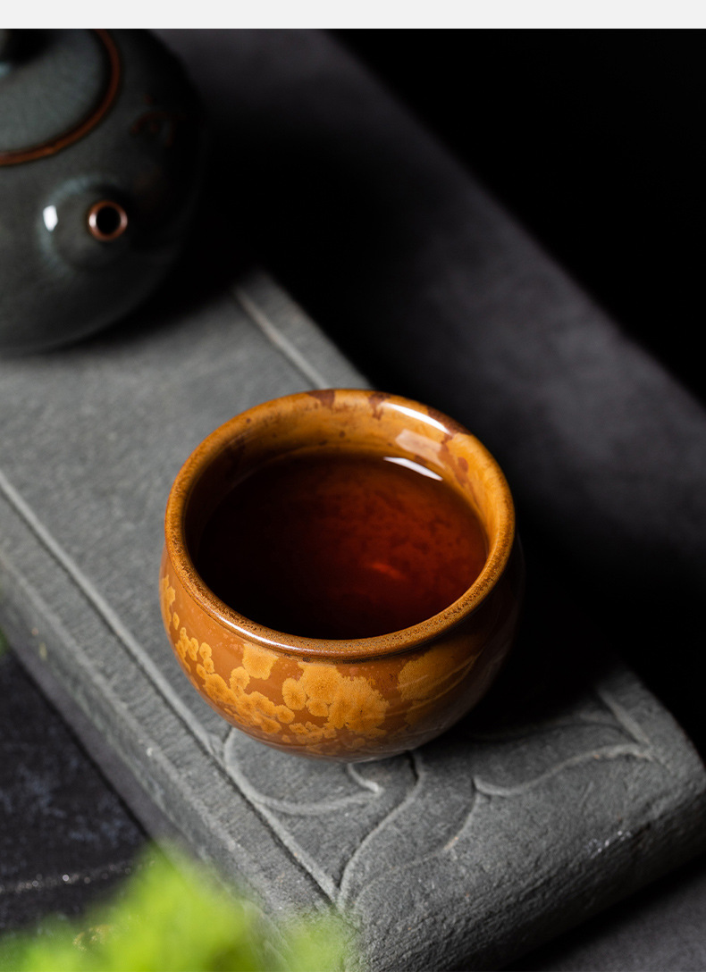 龙泉青瓷 主人杯单杯手工风水缸功夫茶杯 陶瓷柴烧窑变品茗杯茶碗
