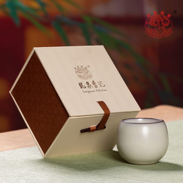 龙泉青瓷 功夫茶杯手工猪油冻主人杯单杯 陶瓷家用品茗杯茶碗茶盏