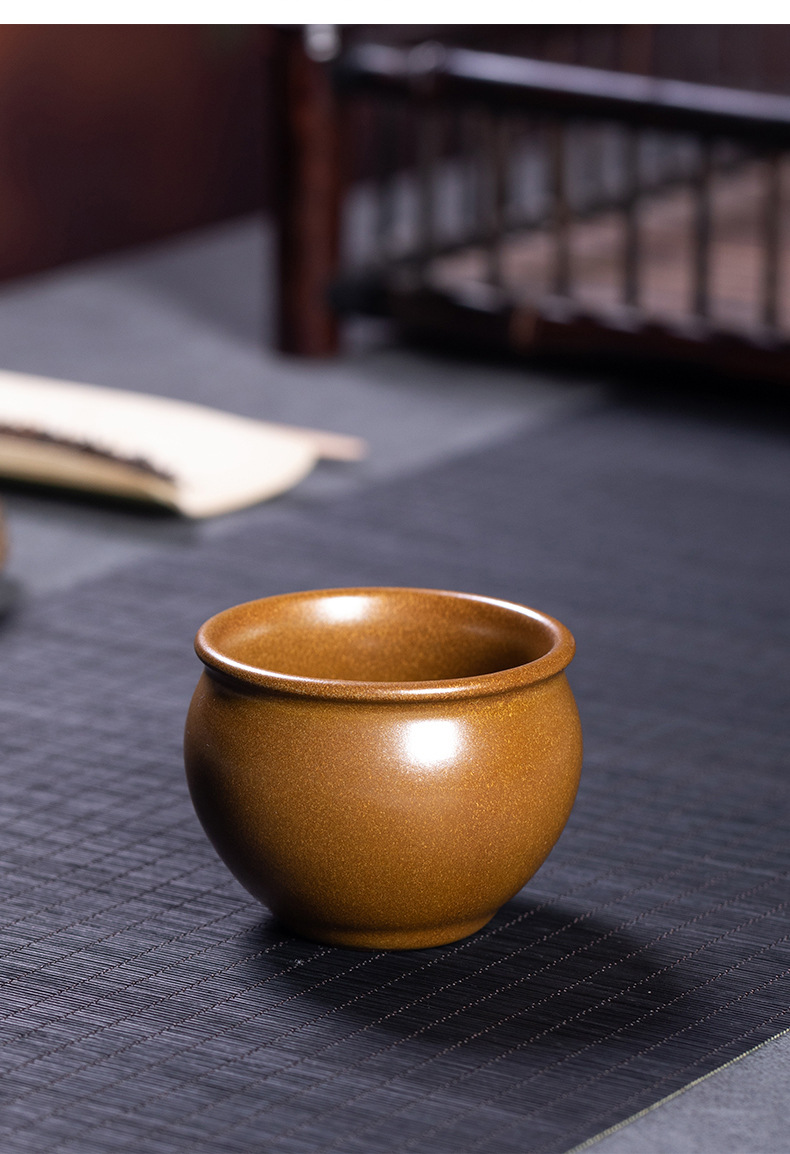 龙泉青瓷 功夫茶杯主人杯手工杯单个杯 陶瓷茶叶末釉风水缸品茗杯