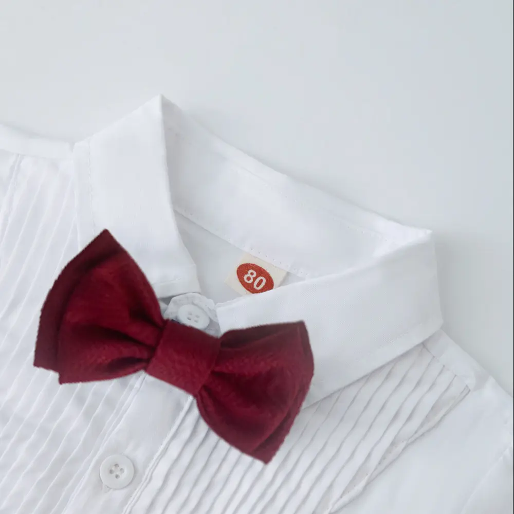 加工定制跨境欧美夏季新款纯色短袖短裤童装宝宝背带裤蝴蝶结套装