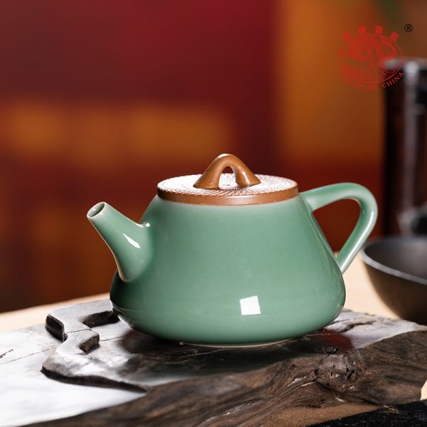 龙泉青瓷手工过滤泡茶壶陶瓷复古原矿小茶壶家用高档功夫茶具批发