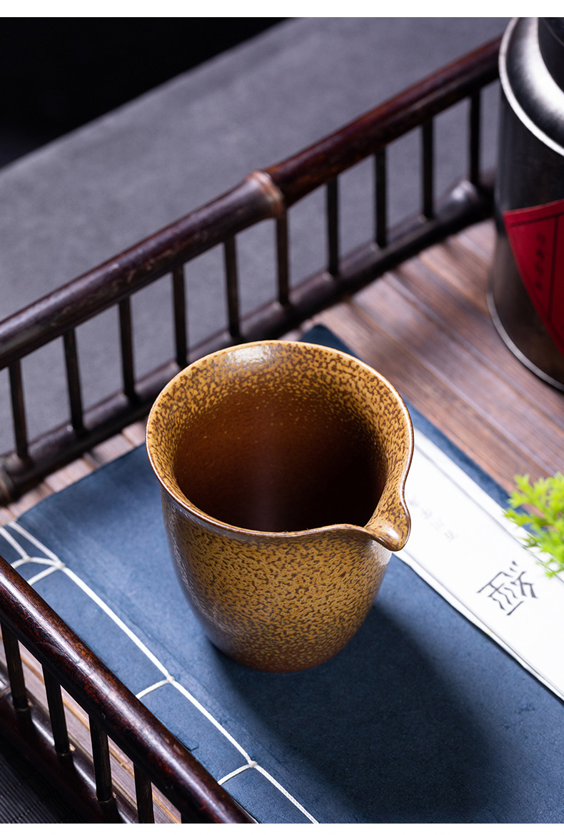 龙泉青瓷 柴烧仿古公道杯家用功夫茶配件 陶瓷手工大号茶海分茶器