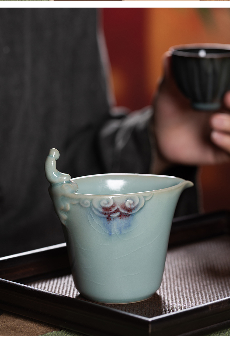 龙泉青瓷 公道茶杯高档手工茶海分茶器 陶瓷钧窑创意功夫茶道配件