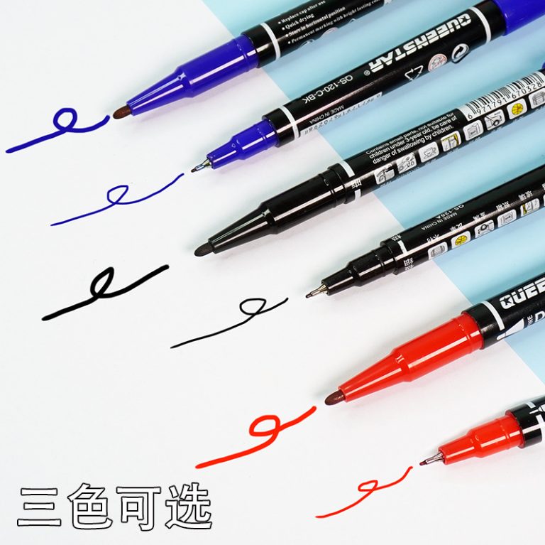 小双头油性记号笔黑蓝红美术勾线笔速干不掉色马克笔美术油性绘画