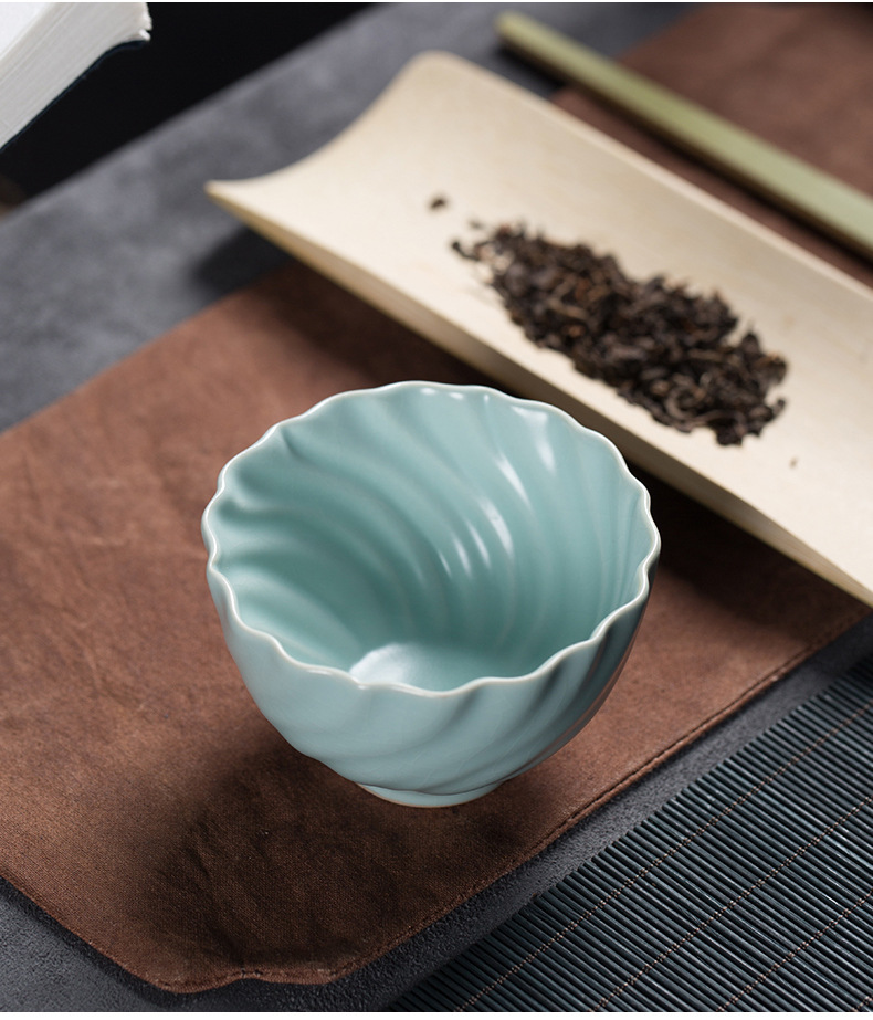 龙泉青瓷 汝窑主人杯单杯茶具 功夫茶杯 品茗杯陶瓷家用会客杯