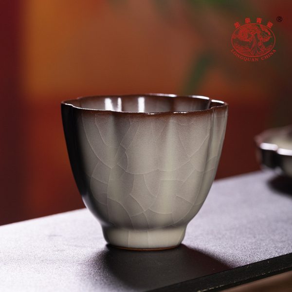 龙泉青瓷 功夫茶具三才盖碗茶杯套装 陶瓷复古一碗四杯泡茶礼盒装