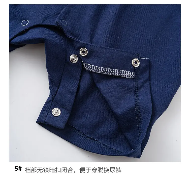 跨境 男宝宝夏装周岁满月绅士服婴儿连体衣夏季短袖哈衣 一件代发