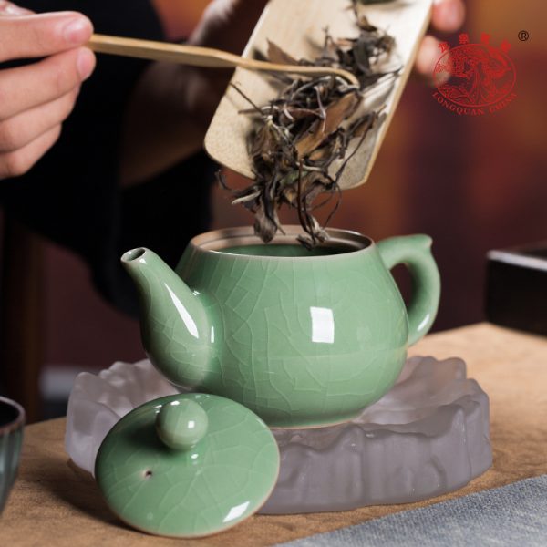 龙泉青瓷 创意家用茶壶功夫茶具过滤壶单壶 陶瓷中式大容量泡茶壶