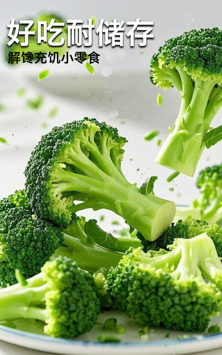 脱水西蓝花脆西兰花干花椰菜蔬菜干即食绿花菜健康零食批发代加工