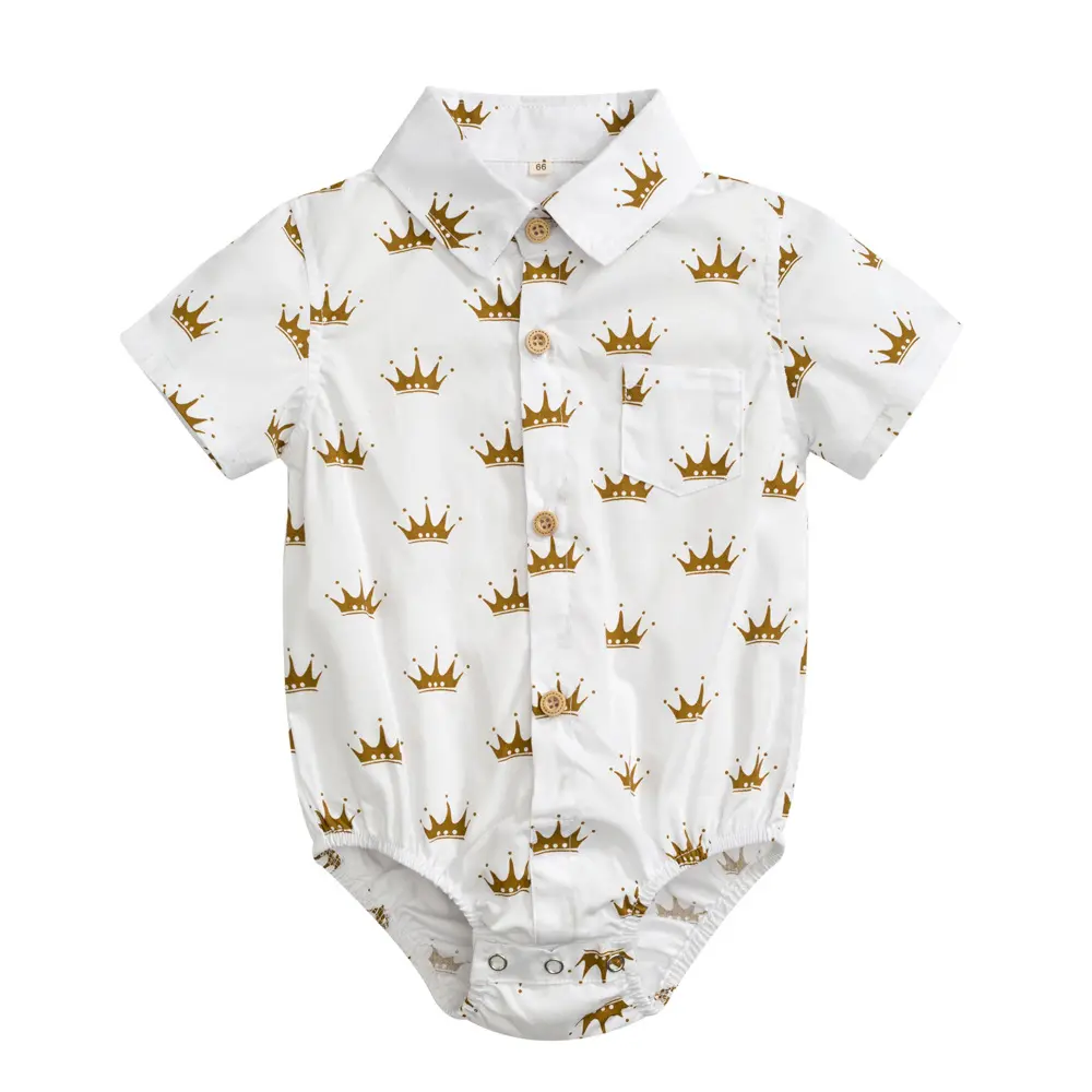 Baby Romper新款男童短袖三角哈衣夏季欧美绅士跨境男宝宝童装