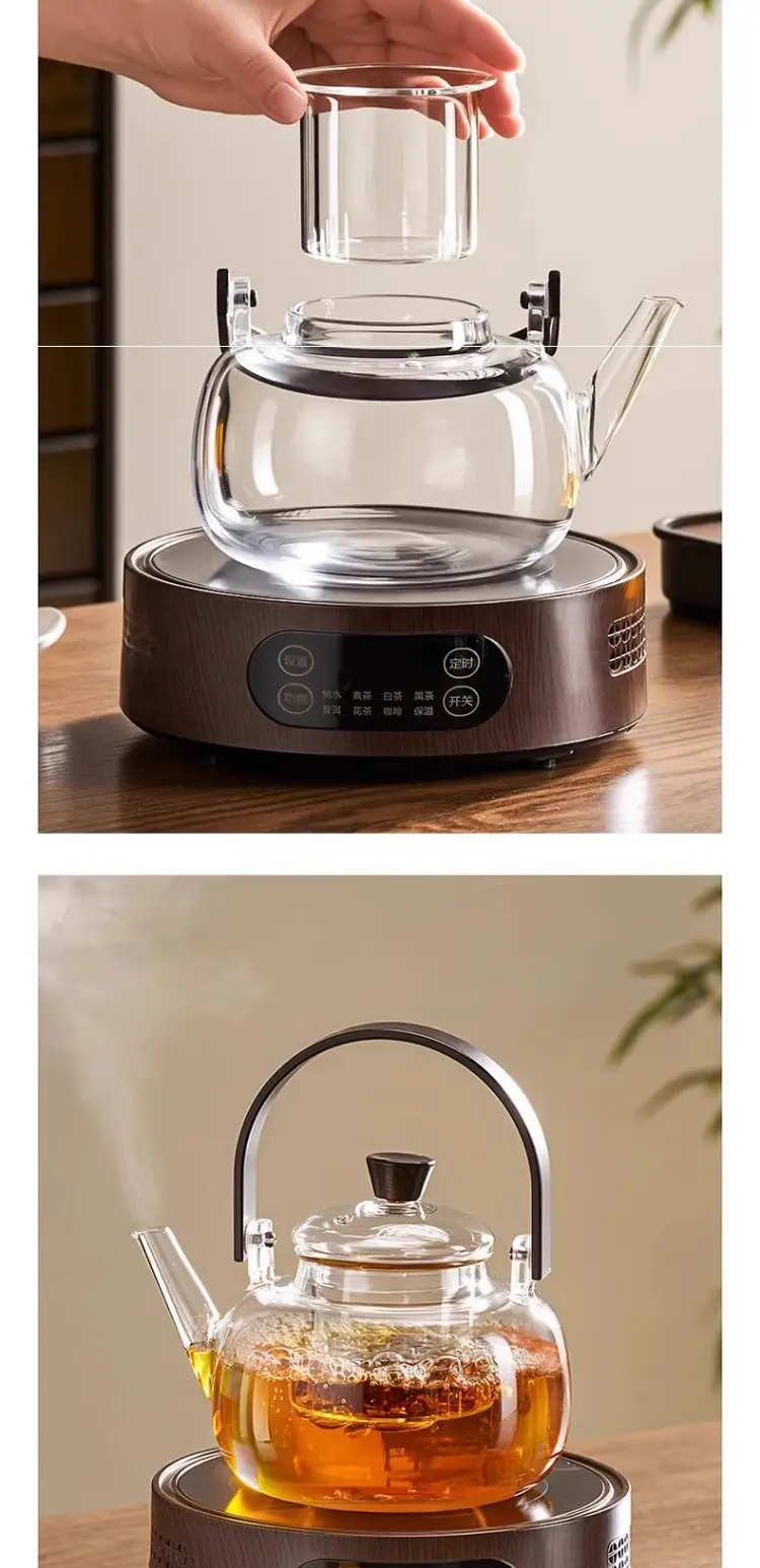 捷安玺煮茶壶新款泡茶壶单壶耐高温玻璃烧水壶茶具清欢提梁茶壶
