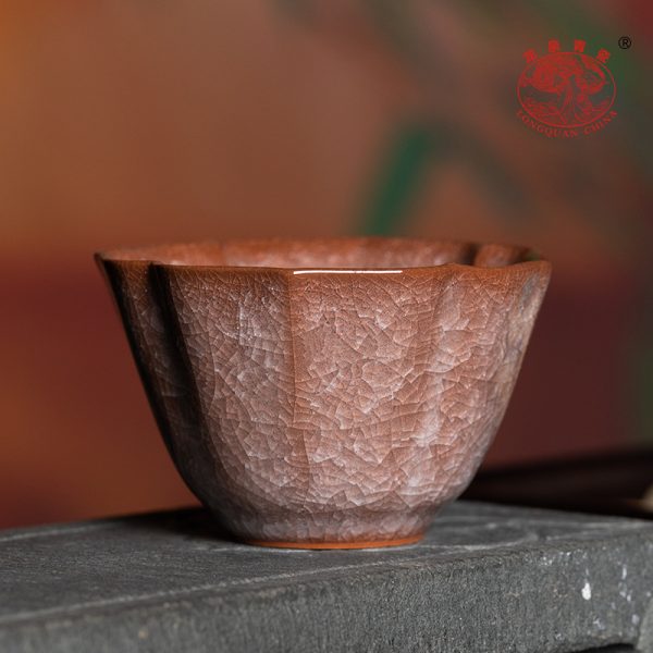龙泉青瓷 哥窑冰裂手工功夫茶具主人杯单杯 陶瓷创意品茗杯泡茶碗