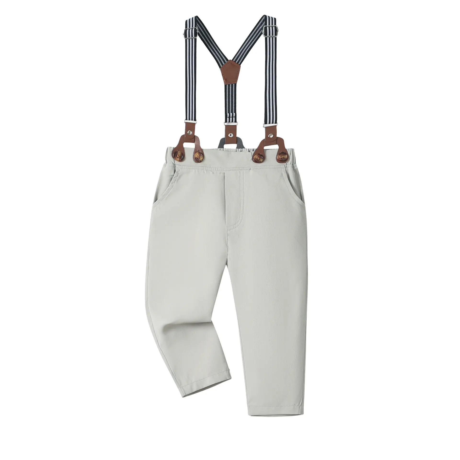 男童绅士礼服童装儿童春秋新款衬衫背带裤套装宝宝生日宴会西服