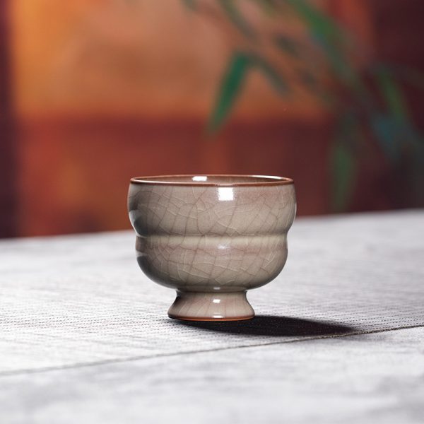 龙泉青瓷 传世哥窑功夫茶杯主人杯 陶瓷手工品茗杯茶碗茶盏礼盒装