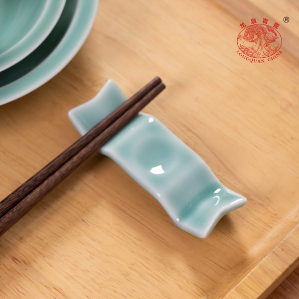 龙泉青瓷筷架筷托陶瓷高级家用筷托摆件精致筷勺托餐具架快子架托