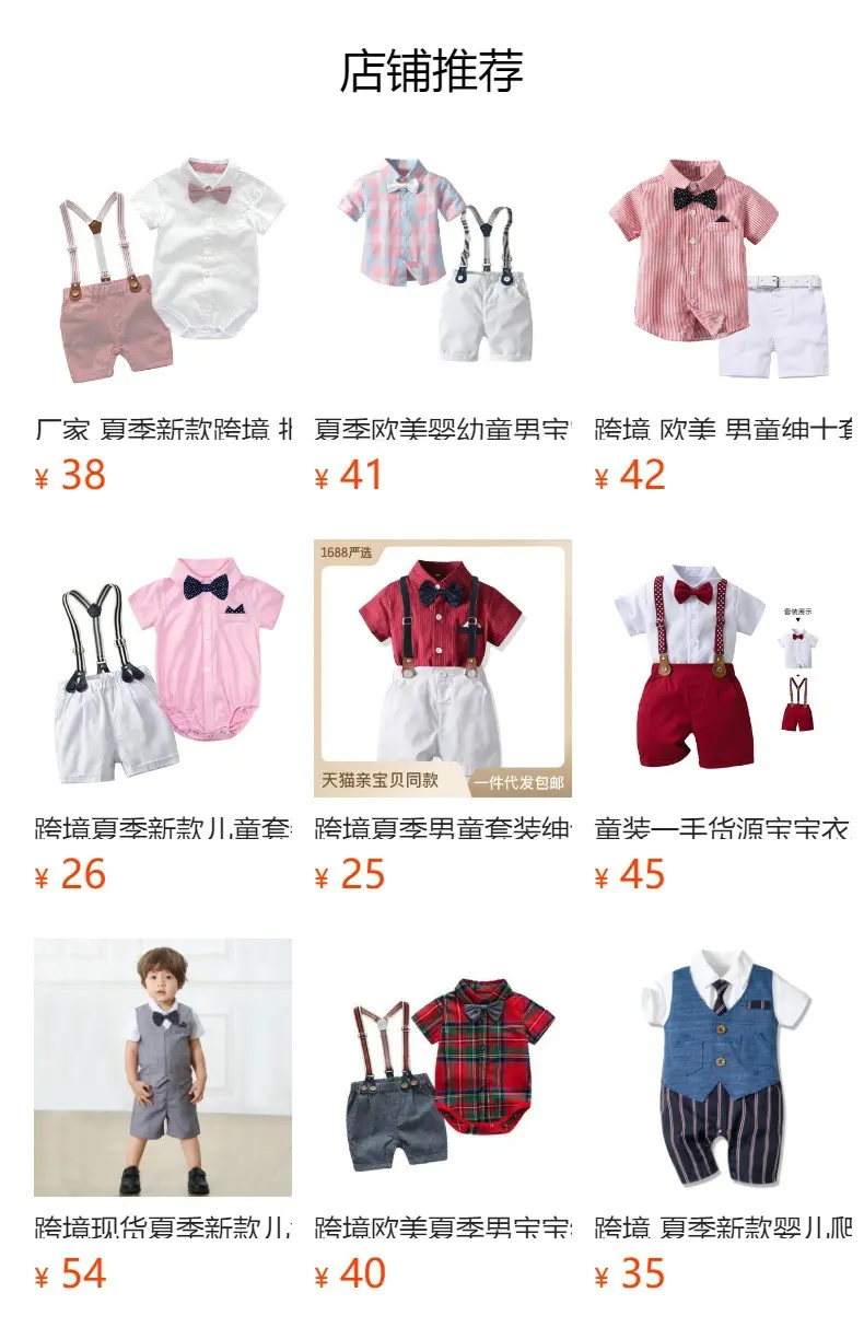 跨境 欧美新款男宝宝绅士礼服 夏季新款男童套装厂家批发一件代发