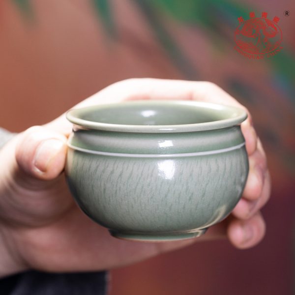 龙泉青瓷 创意秘色釉跳刀手工主人杯 陶瓷功夫茶具品茗杯茶碗茶盏