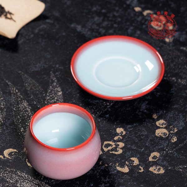 龙泉青瓷 功夫茶杯红炉手工主人杯单杯盏 陶瓷品茗杯高档女泡茶碗