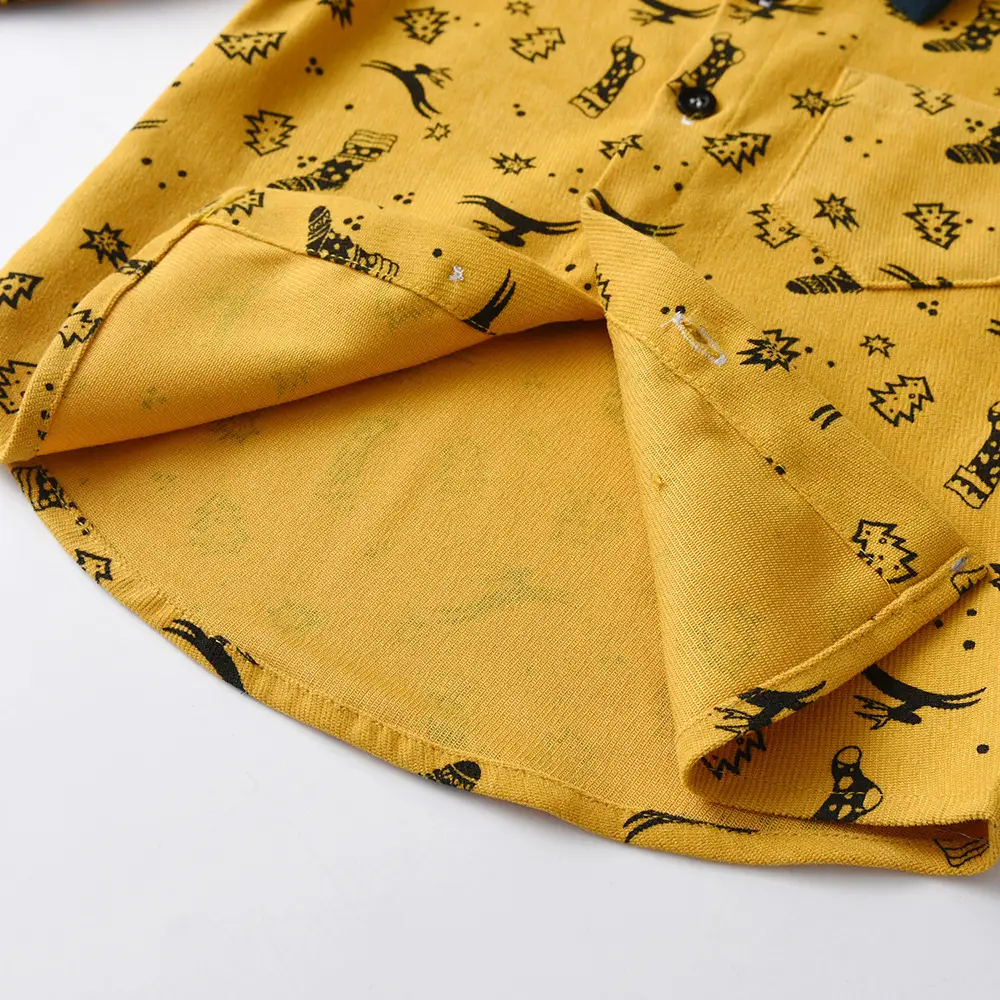 儿童秋装外贸童装圣诞印花长袖衬衫背带裤中大童套装男宝周岁礼服