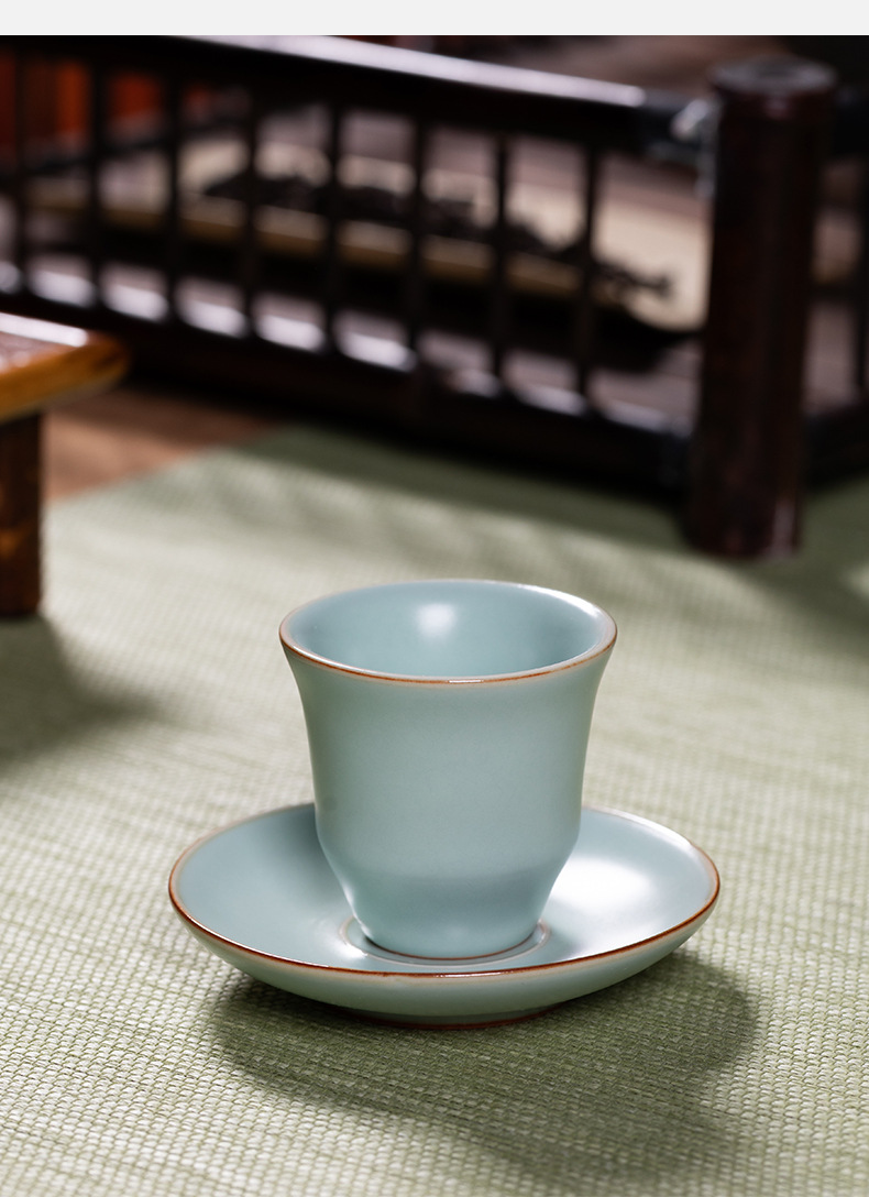 龙泉青瓷汝窑手工主人杯盏陶瓷中式简约功夫茶具品茗杯子泡茶单杯