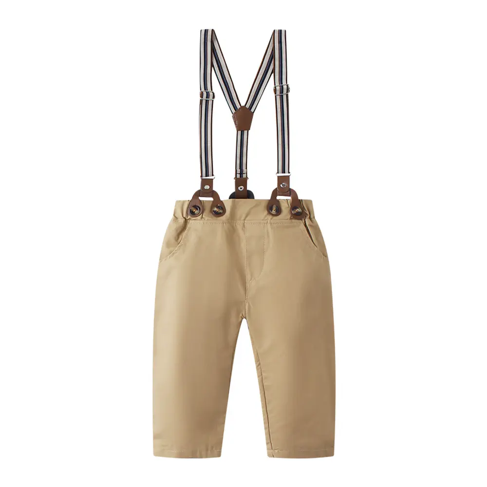 跨境欧美新款春秋童装男童长袖衬衫长裤绅士三件套礼服表演服一件