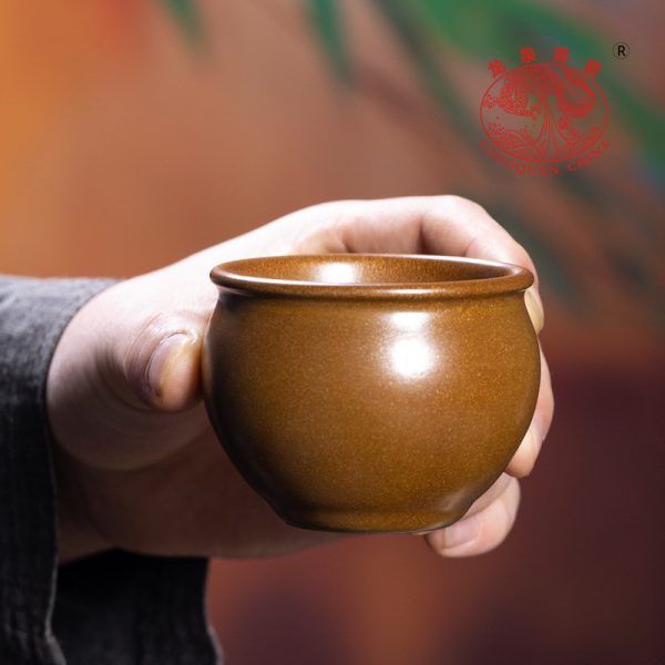 龙泉青瓷 功夫茶杯主人杯手工杯单个杯 陶瓷茶叶末釉风水缸品茗杯