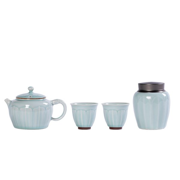 龙泉青瓷功夫茶具套装便携式组合办公室家用旅行泡茶壶茶杯茶叶罐
