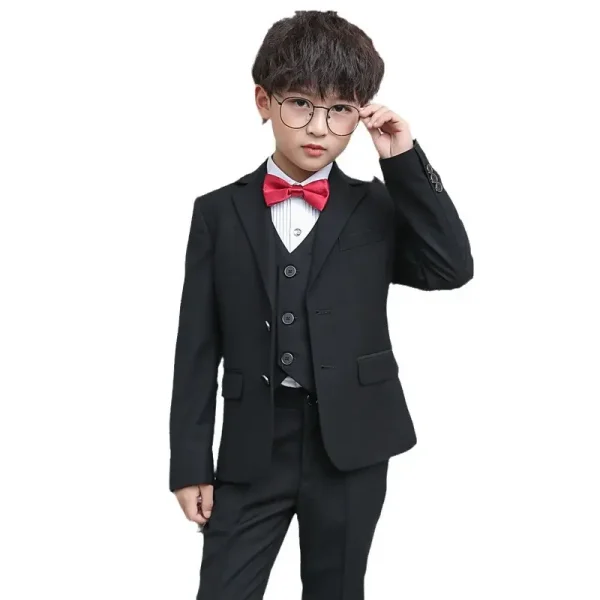 儿童小西装套装花童外套主持人男孩礼服大童宝宝男童西服三件套