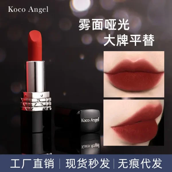 KocoAngel正品烈焰蓝金口红高端丝绒哑光滋润唇膏批发