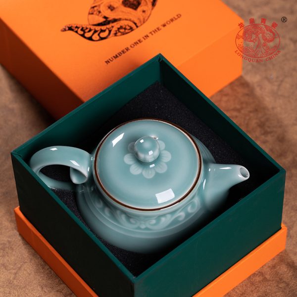 龙泉青瓷 创意手工壶功夫茶具泡茶壶单壶 陶瓷家用宋韵仿古过滤壶