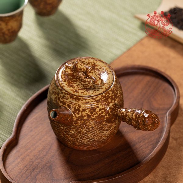 龙泉青瓷泡茶壶单个功夫小茶壶2024新款窑变手工陶瓷一人用冲泡壶
