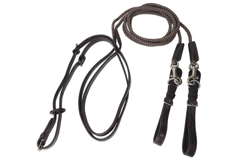 马术绳 水牛皮PP马缰绳  不锈钢搭扣  坚韧耐磨 末端调节马缰绳子