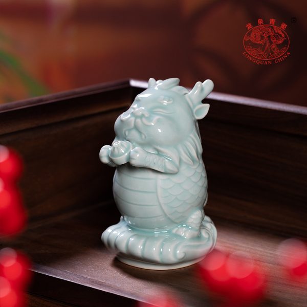 龙泉青瓷办公喝水茶杯套装家用带盖过滤马克杯陶瓷会议新年礼品杯