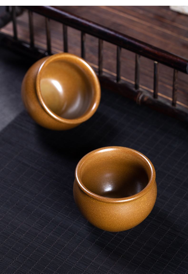 龙泉青瓷 功夫茶杯主人杯手工杯单个杯 陶瓷茶叶末釉风水缸品茗杯