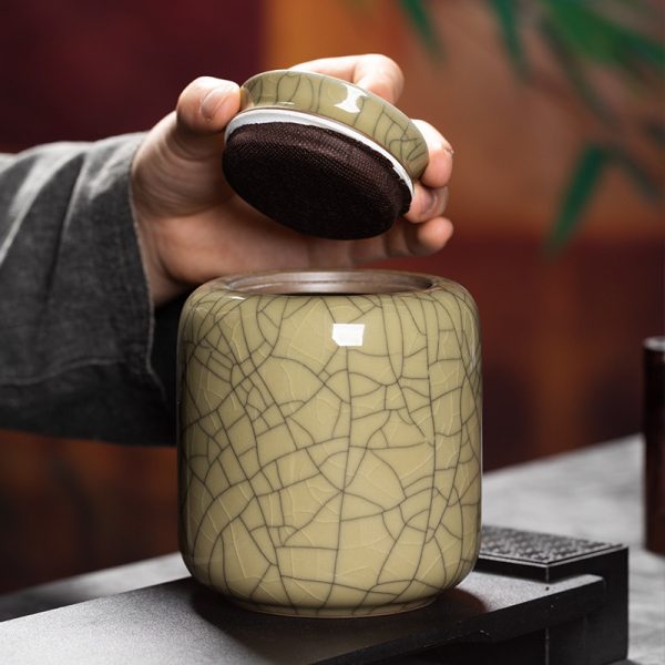 龙泉青瓷 厂家直销密封茶叶罐大号储存罐子 陶瓷通用防潮茶盒茶仓