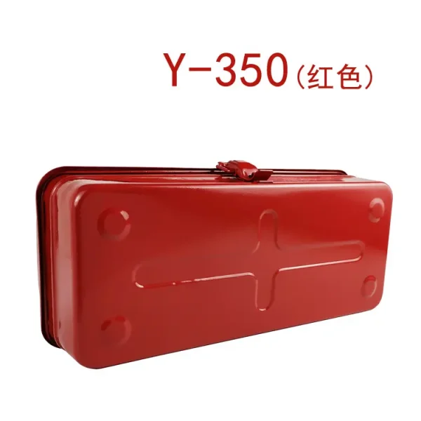 批发Y-350大容量金属工具箱手提工具箱 红色铁五金 五金收纳箱