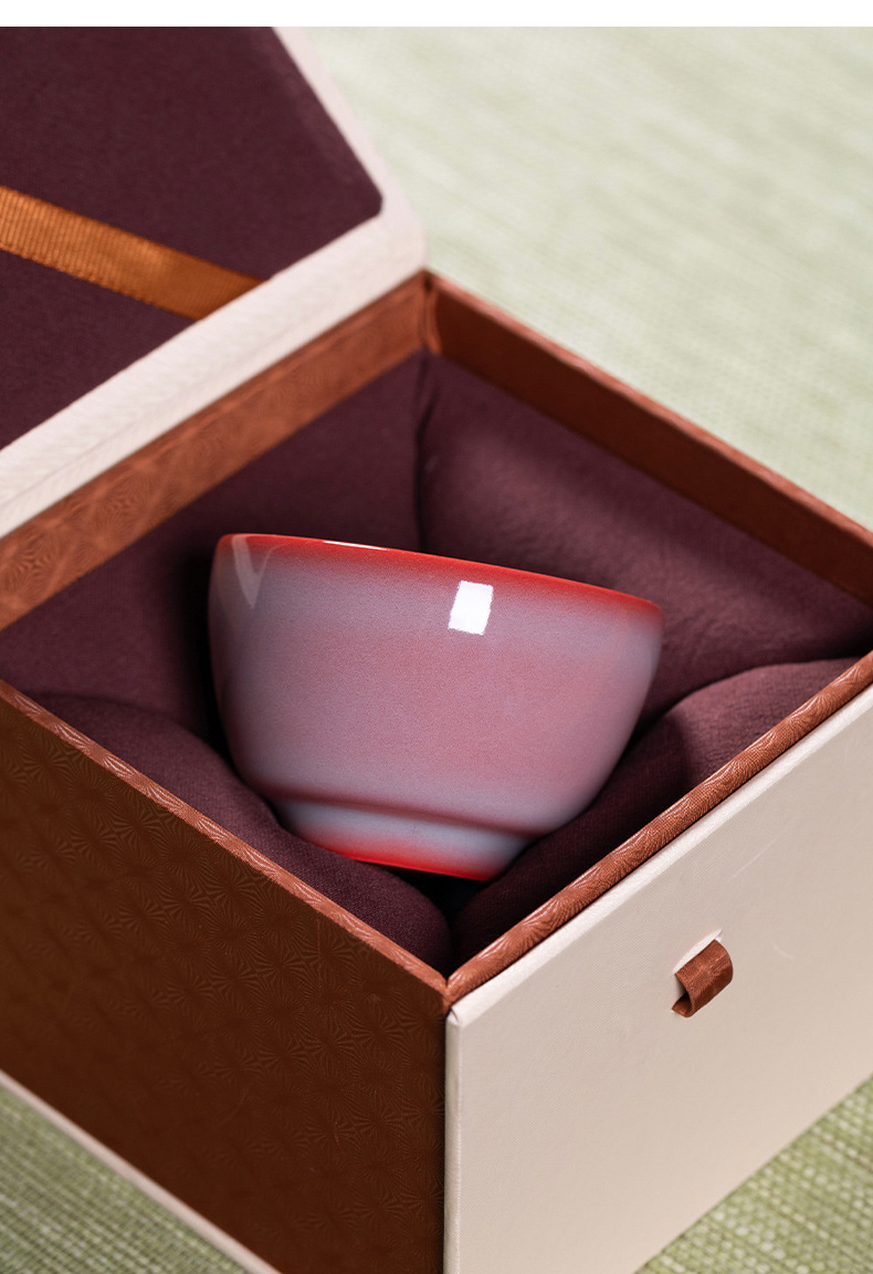 龙泉青瓷 功夫茶杯家用女士高档品茗杯 陶瓷手工主人杯大号泡茶碗