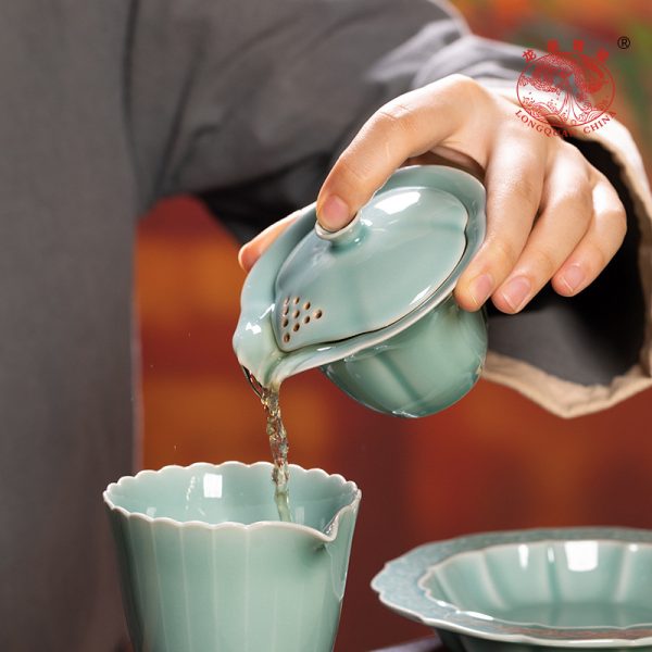 龙泉青瓷功夫茶具套装茶壶茶杯轻奢高档家用陶瓷2024新款泡茶礼盒