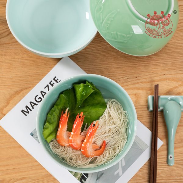 龙泉青瓷 8英寸汤碗家用大号面碗 陶瓷酒店水煮酸菜鱼碗拉面碗