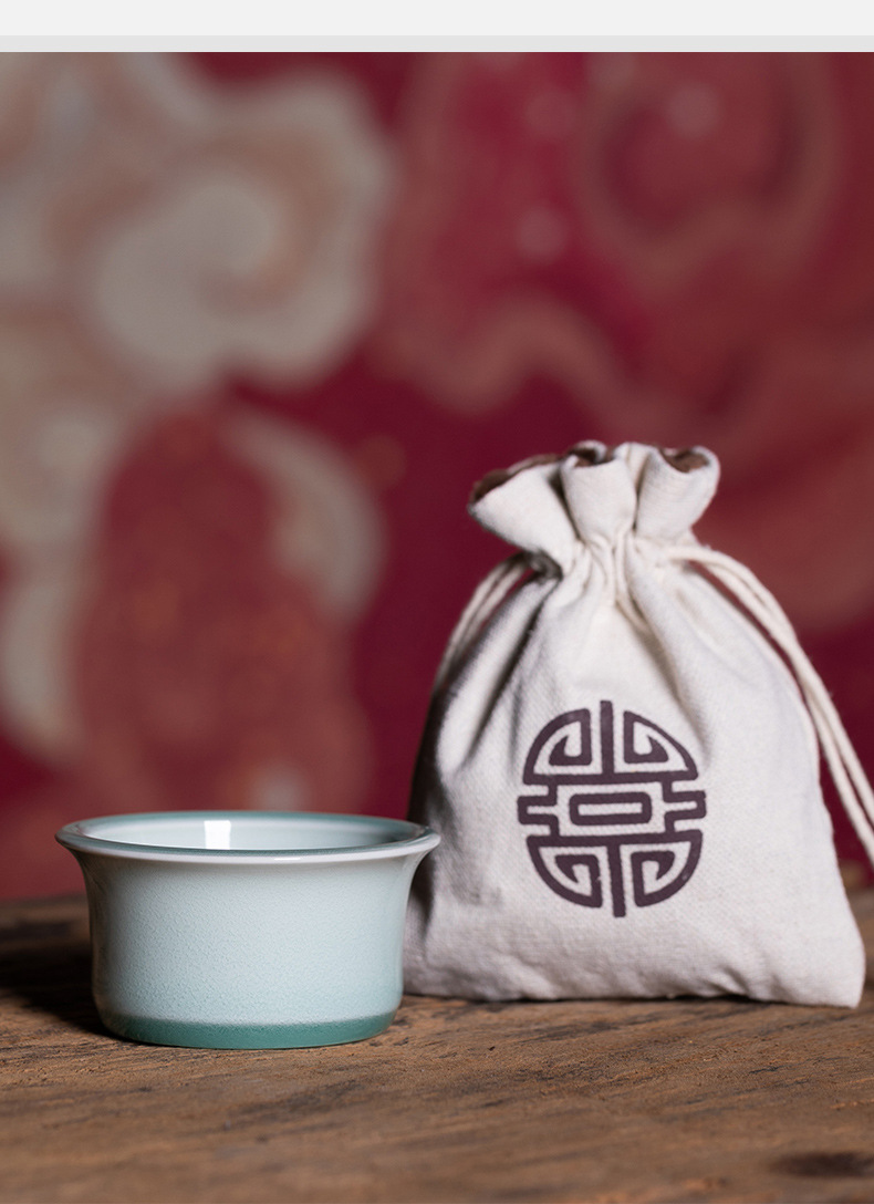 龙泉青瓷 创意手工主人杯功夫茶杯单个杯 陶瓷荷塘蛙趣品茗杯茶碗