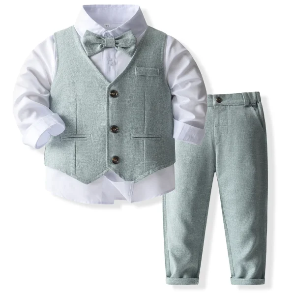 男童礼服童装春秋新款儿童衬衫马甲裤子套装宝宝西服婴童衣服服饰
